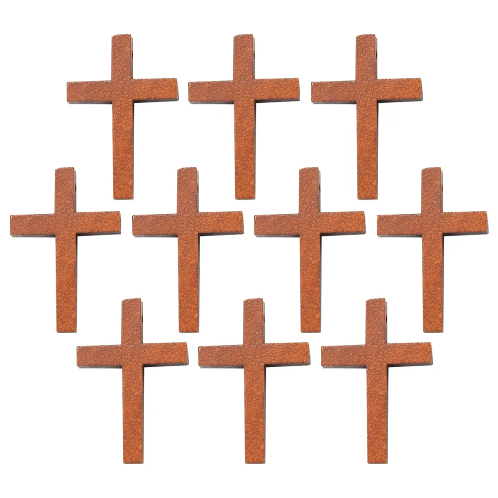 

25 Pcs Wooden Cross Jewelry Making Accessories Necklace Charms DIY Necklaces for Decoration Earrings