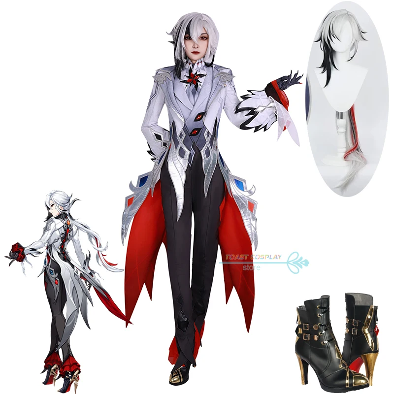 

Peruere Cosplay Game Genshinimpact Arlecchino 3D Print Cosplay Costume Dress Wig Shoes Anime Role Play Carnival Party Clothes