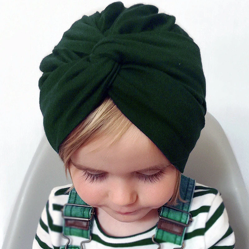 Solid Cotton Turban Hat Baby Beanie Cross Infant Bonnet Baby Girl Indian Hat Toddler Cap Kids Head Accessories Headwraps