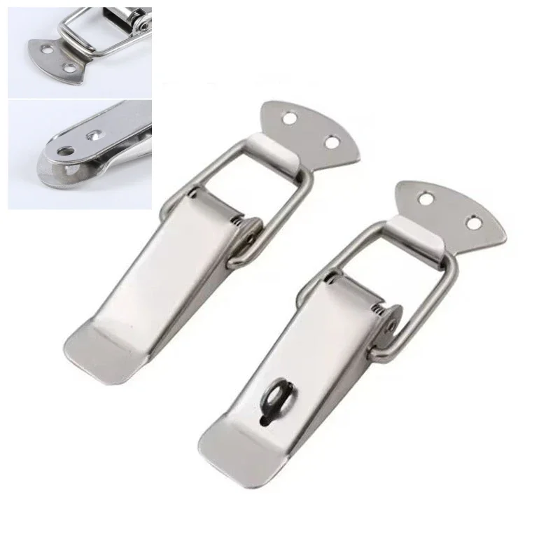 4Pcs Stainless Steel Duck-mouth Buckle Vintage Mini Lock Chest Box Gift Suitcase Case Buckles Toggle Hasp Latch Catch Clasp