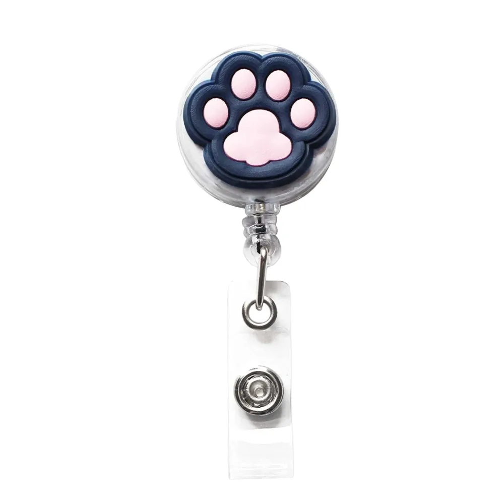 Cat Claws Cute Telescopic Rotating Silicone Plastic Alligator Clip Easy To Pull Nurse Student Badge Scroll Easy To Pull