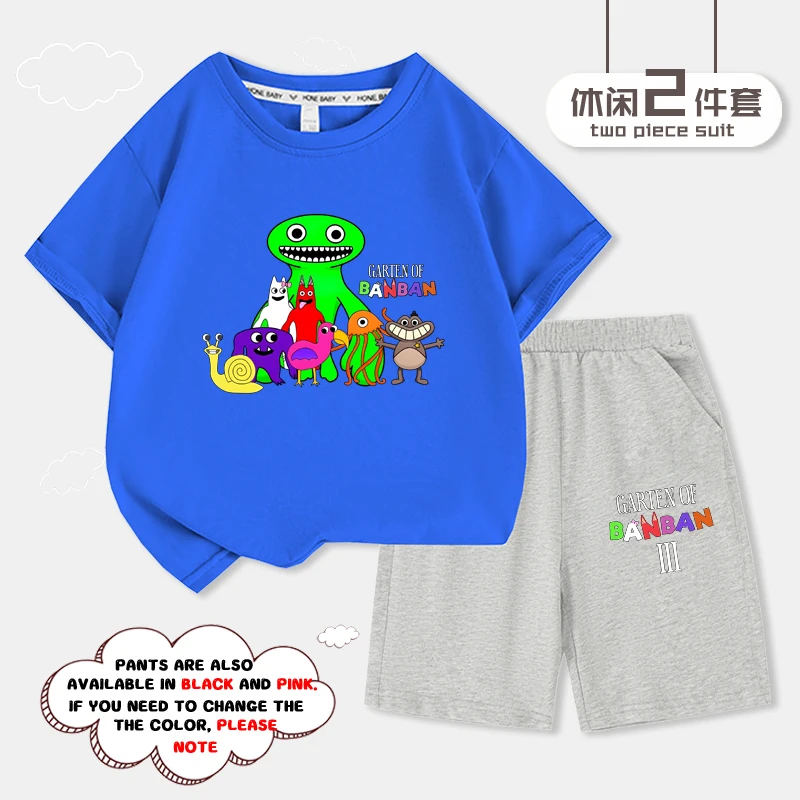 

New Garden of Banban T-shirt Shorts 2pc for Boy Girl Banban Kindergarten T-shirt Child T Shirt Game Tee Shirt Banban Ban Ban 3