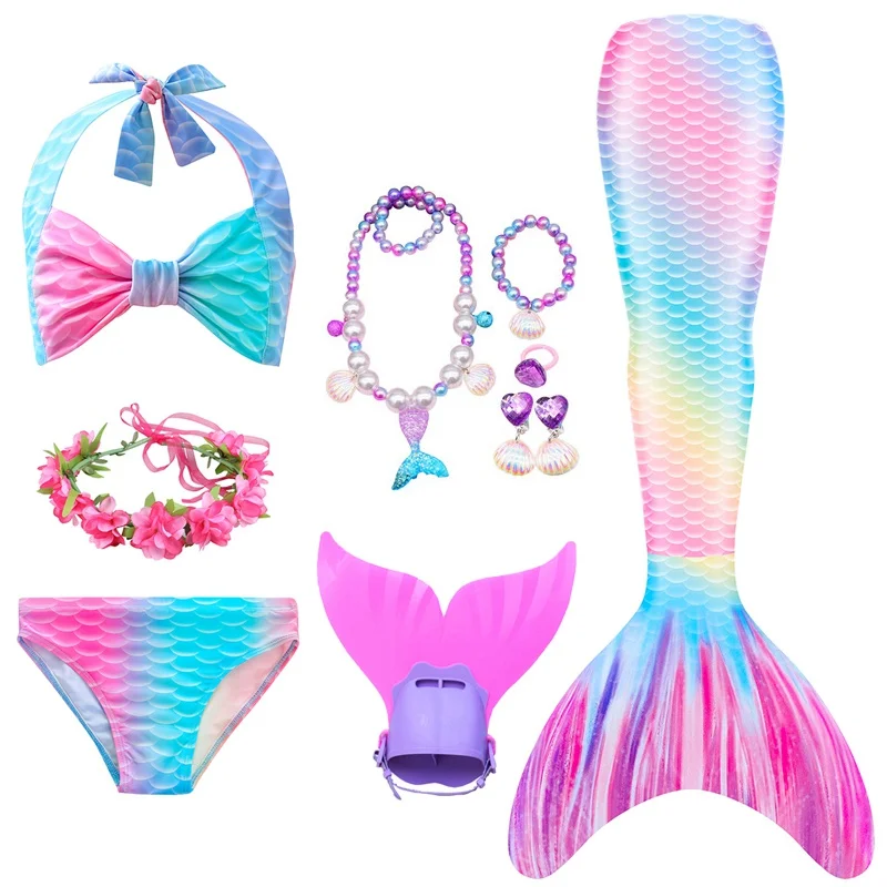 sexy halloween costumes for women Girls Swimsuits Mermaid Tail Cosplay Mermaid Costume Swimming With or No Monofin Kids Swimmable Children Swimwear Dress vampire costume women Cosplay Costumes