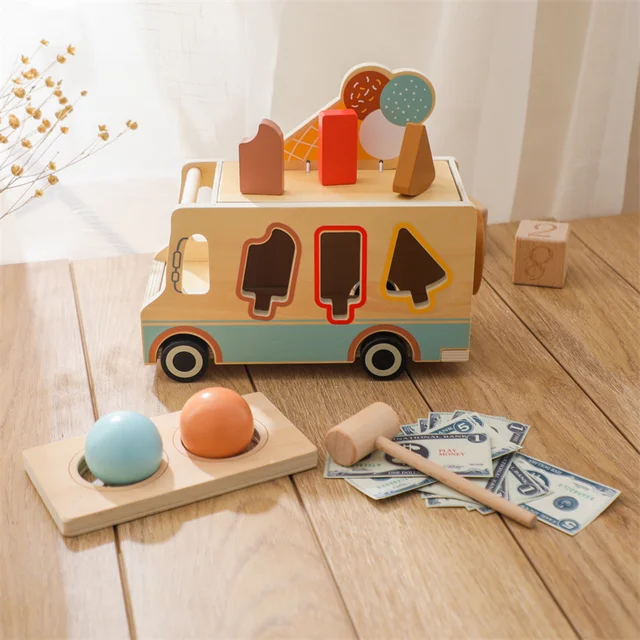 나무 자동차 몬테소리 장난감: 어린이를 위한 조기 교육의 차원을 높이는 즐거움 가격정보 판매순위