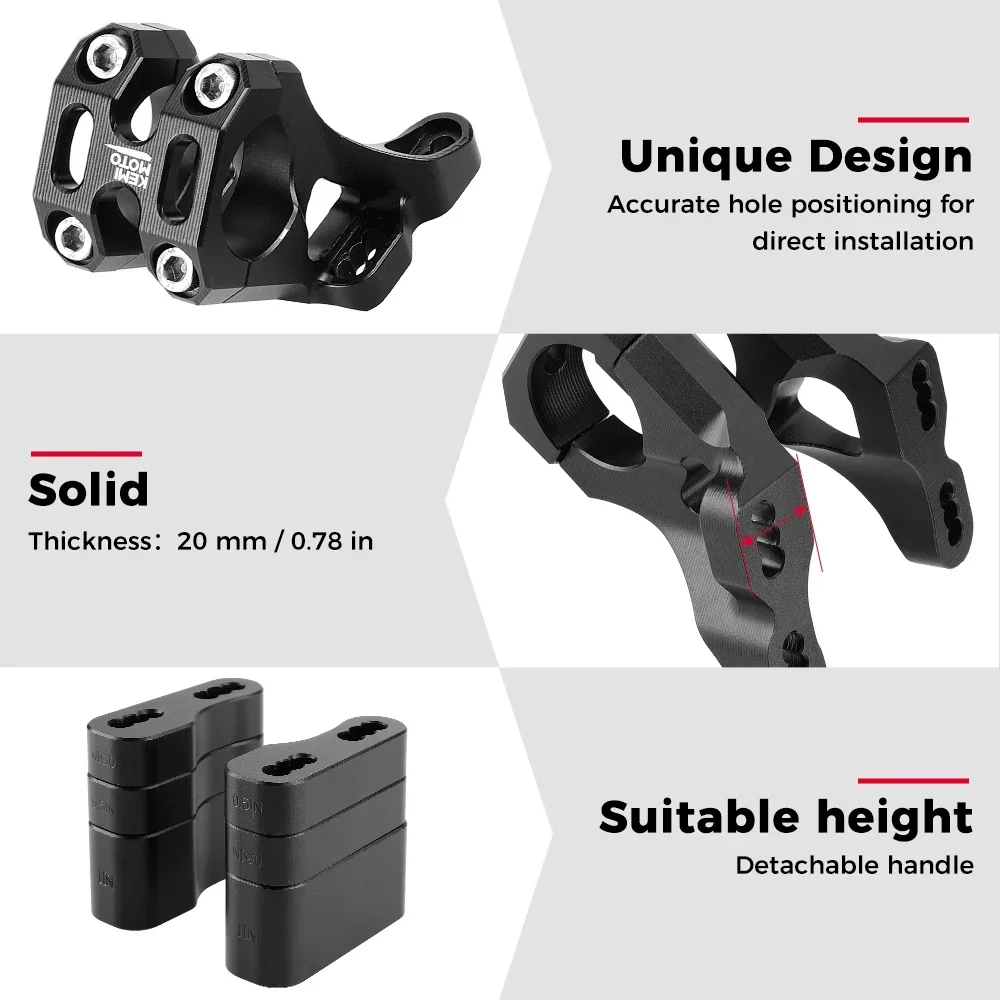 Riser Per Manubrio Moto Talaria Sting MX3/MX4 - In Lega Alluminio 7075, Nero, Per Guida Più Comoda - Foto 2