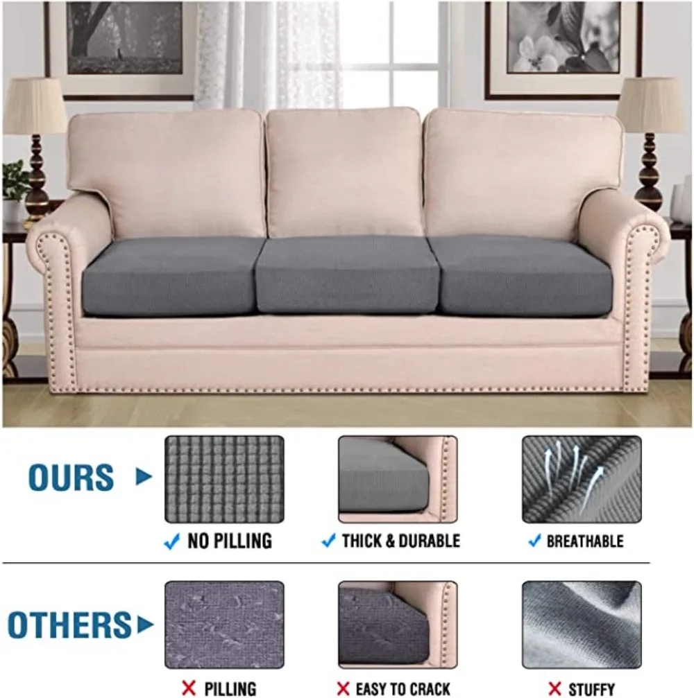Stretch Jacquard Couch Cushion Covers Chair Sofa Covers Seat Cushion Slipcovers Cushion Protector for 1-2-3 Seaters Replacement 5