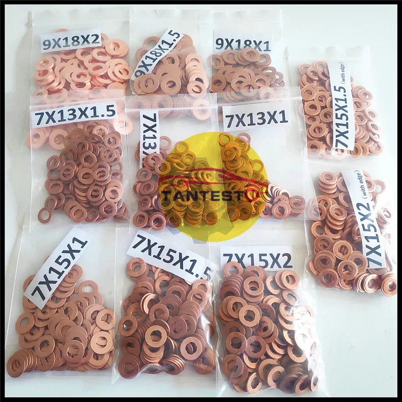 Diesel Common Rail Injector Nozzle Copper Washer Seal O Ring Pad Gasket Pump Repair Tool 7x15mm/9x18mm