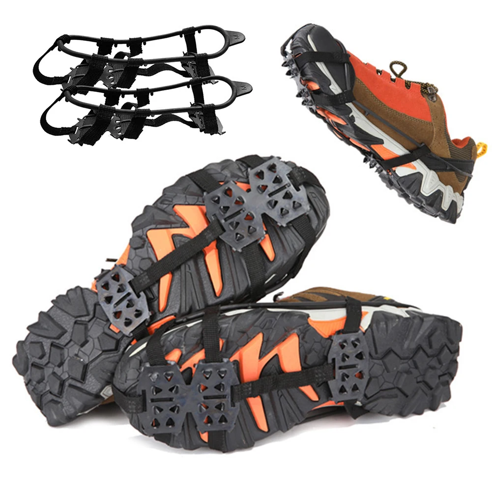 Climbing Crampons 24Teeth Snow Claw Shoe Covers Anti-Slip Shoes Ice Gripper Unisex Climbing Shoe Spikes Walking Hiking Accessory