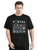 Game Portal 2 Print Men And Men T-shirt Summer Camisa Masculina Anime Slim Casual Tees Clothes Famous Brand Men T-shirt