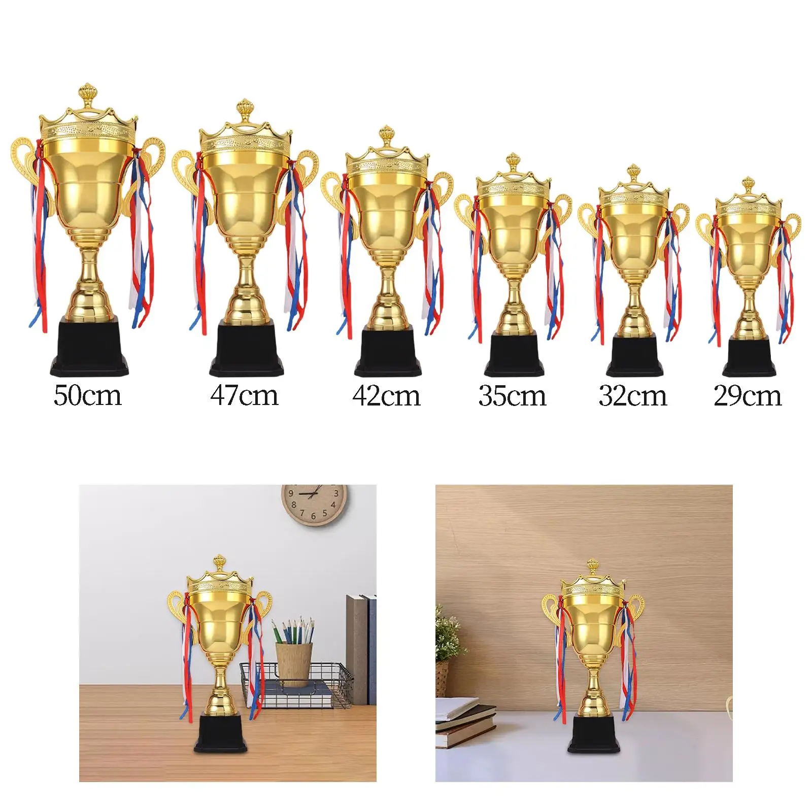 Award Trophy Event Props Winner Trophies with Ribbon Decor Souvenir Prizes for