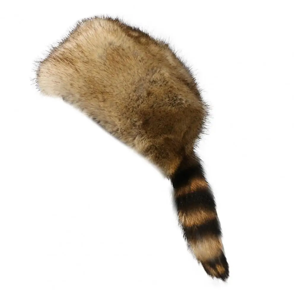 Winter Hat Raccoon Tail Keep Warm Ladies Cap