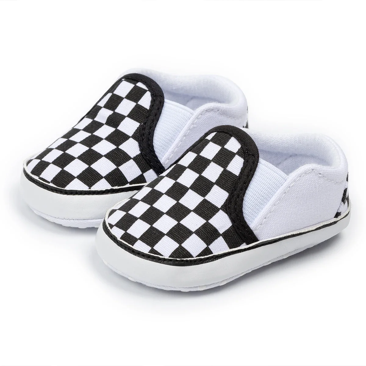 Classic Baby Boys Girls Plaid Canvas Shoes Non Slip Soft Bottom Board Shoes Lightweight Comfortable Outdoor Toddler Shoes 2