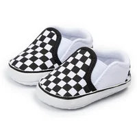 Classic Baby Boys Girls Plaid Canvas Shoes Non Slip Soft Bottom Board Shoes Lightweight Comfortable Outdoor Toddler Shoes 2