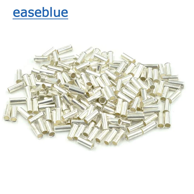 Wire Connectors 100PCS EN Series Non-Insulated Ferrules Electrical Cable Terminal 22-10 AWG
