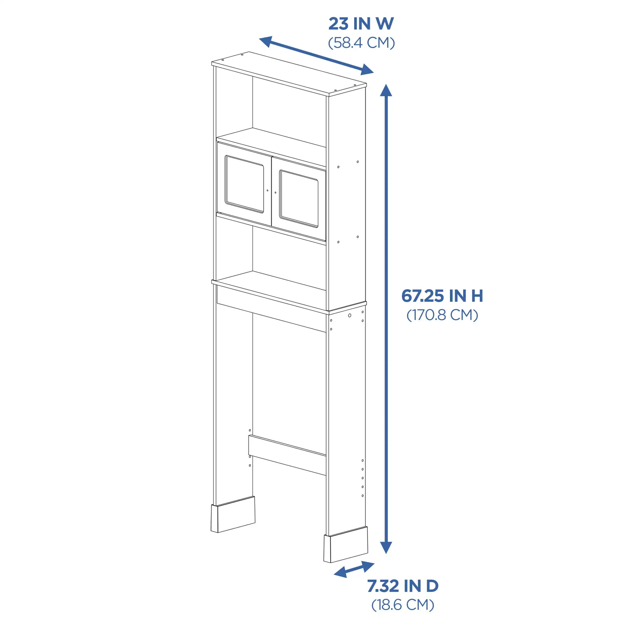 Mainstays 23 W 3-Shelf Bathroom Space Saver, over the Toilet, for Adult or  Child Bath Items, White