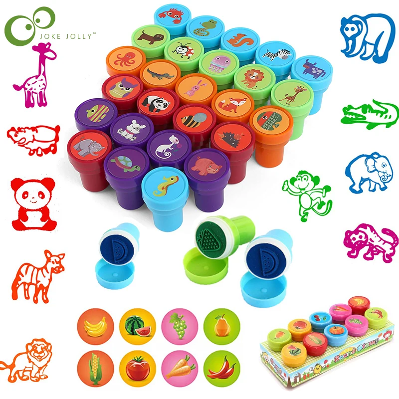 10pcs Stamps Cartoon Smiley Face Kids Self-ink Stamps Children Toy For  Scrapbooking Seal Stamper DIY Painting Photo Album Decor