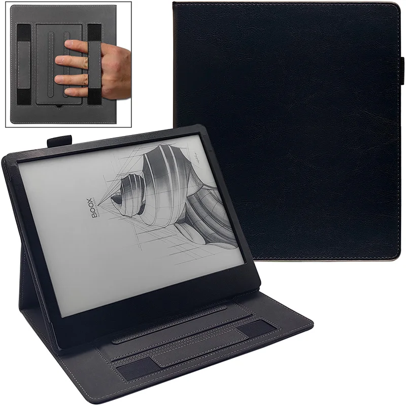 

Double Stand Case for 10.3 Inch Boox Tab10 / Tab 10C Tablets Cover with Double Hand Strap / Pen Holder /Auto Sleep Wake