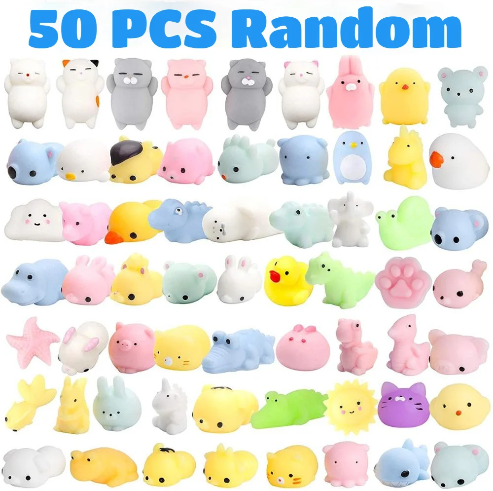 

50-5PCS Kawaii Squishies Mochi Anima Squishy Toys For Kids Antistress Ball Squeeze Party Favors Stress Relief Toys For Birthday