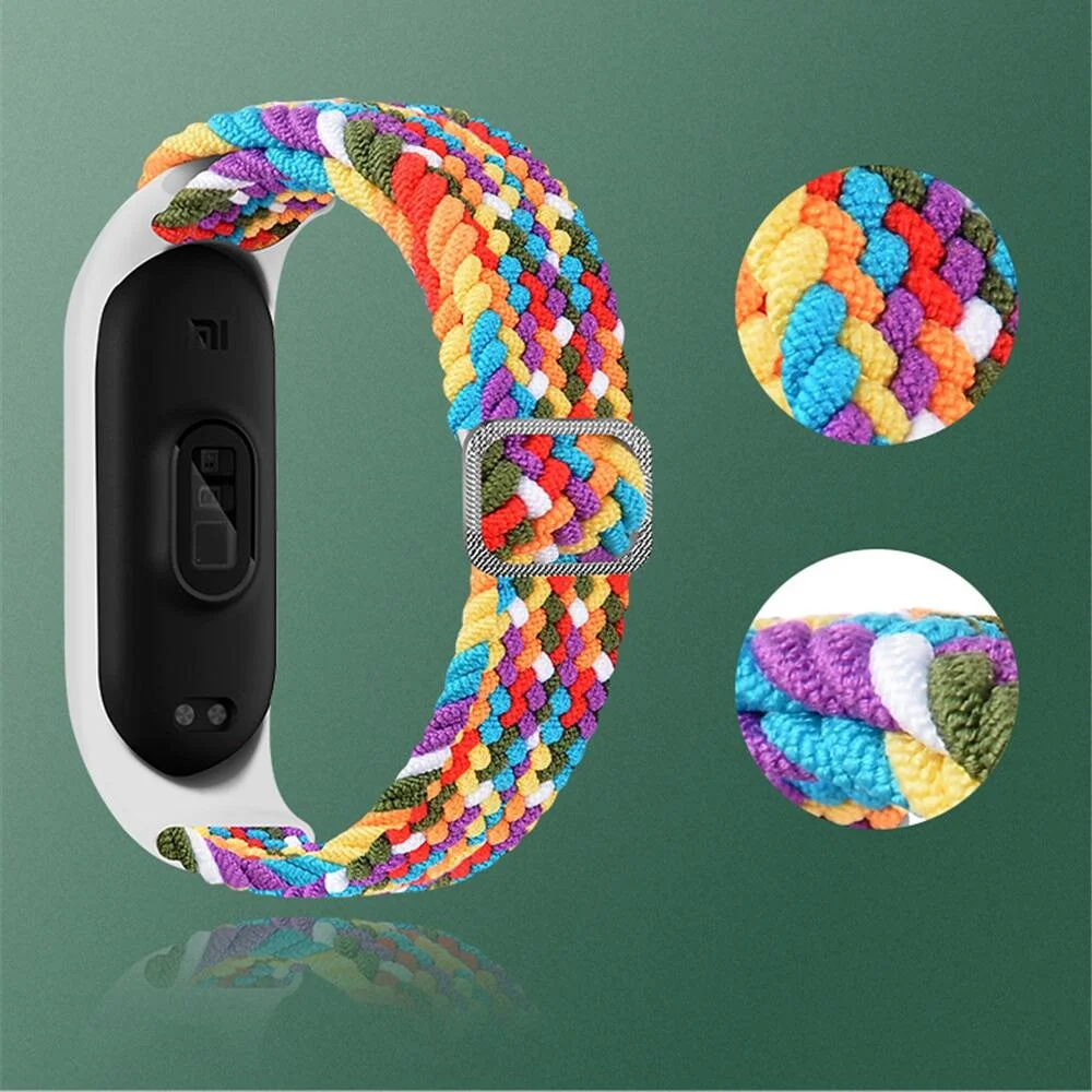 Elastic Adjustable Nylon Braided Wristband Strap - Universal Fit