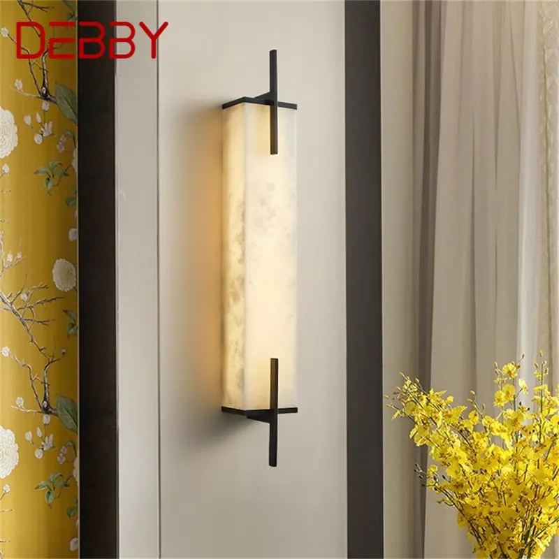 

DEBBY Brass Indoor Sconce Wall Lights Modern Bedroom Luxury Marble LED Lamp Design Balcony For Home Corridor