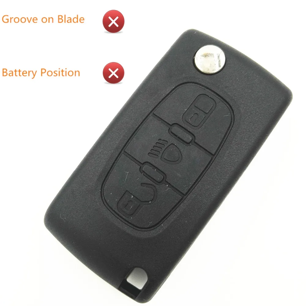 

Light Button no Groove on Blade Battery Position Replacement Blank Key For Peugeot 307 407 207 Shell Remote Case Cover
