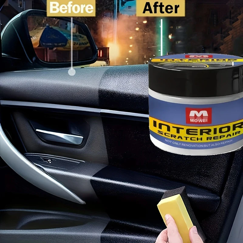 Car Interior Repair Paste-Scratch/Oxid Remover, Restores Shine for Dash/Seats/Plastics with UV Protect, Pro Grade Formula