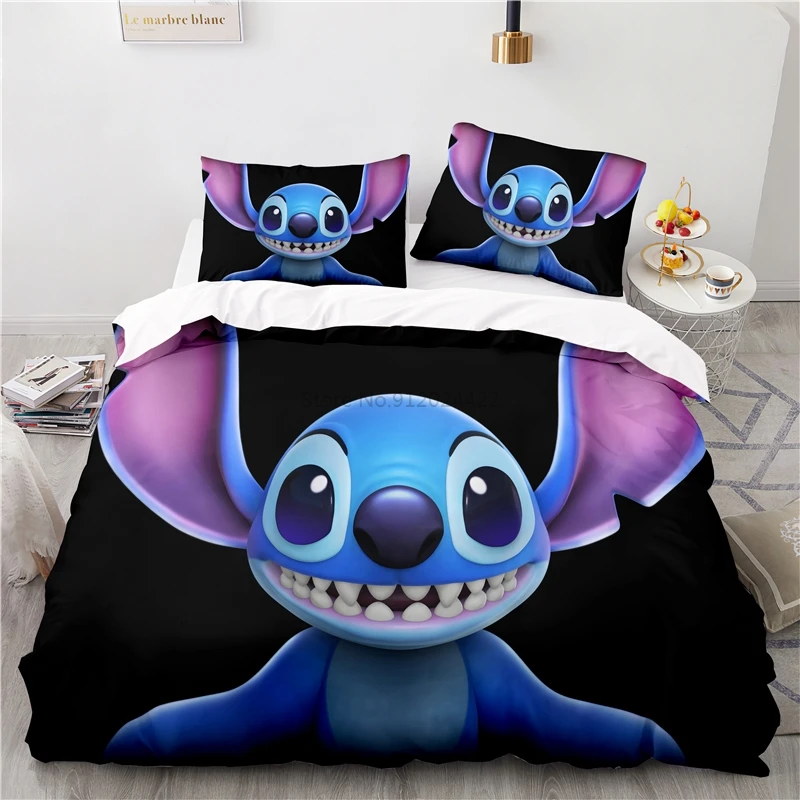 Classic Cartoon Stitch Bed Cover Set Pillowcase 3d Disney Bedding Sets Single Double Twin Full Queen King Size Duvet Cover Sets 