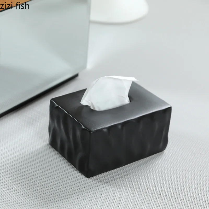 Modern Simplicity Ceramic Tissue Box Living Room Coffee Table Removable Tissue Box Desktop Napkin Paper Box Home Decoration 4