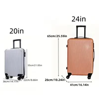 Ensemble de valises à roulettes 2 pièces, ensemble de valises, combinaison 20 et 24 pouces 6