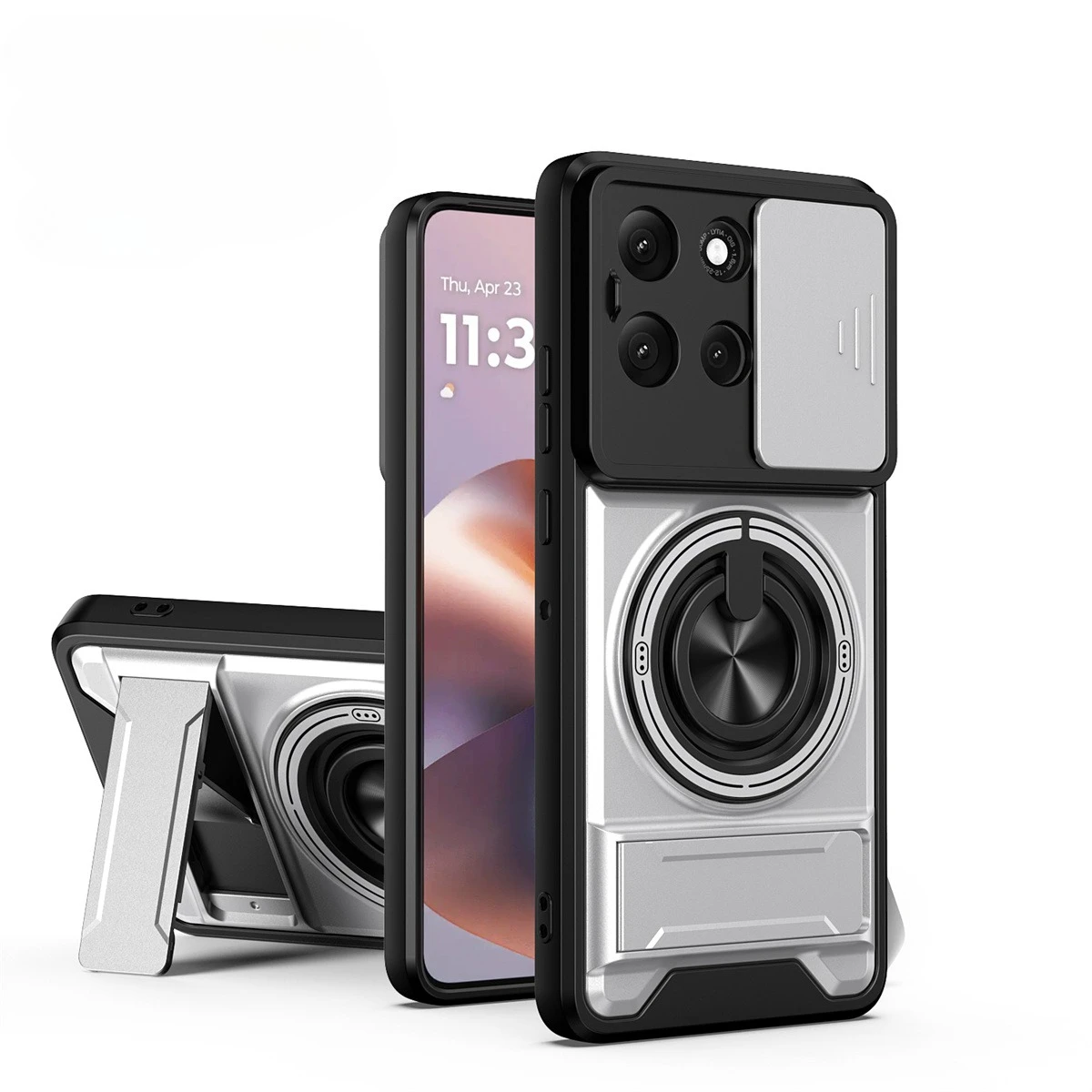 Magnetic Phone Case with Slide Camera Protection & Ring Stand Cover