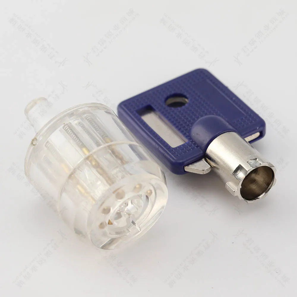 

ZHEYI Transparent Tubular Lock 7 Pin Plum Lock Cylinder For Locksmith Visible Pick Cutaway Practice View Padlock Training Skill