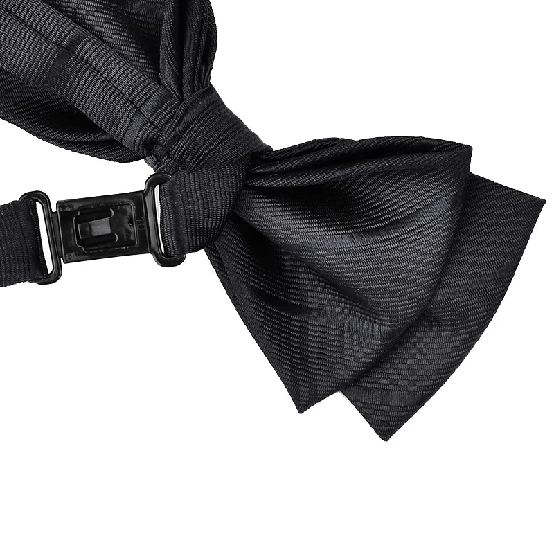 1-teilige Herren-Schleifen, reine Farbe, gestreift, doppelte Schleife, Bräutigam, Hochzeit, Trauzeugen, Modeaccessoires – Detail 5