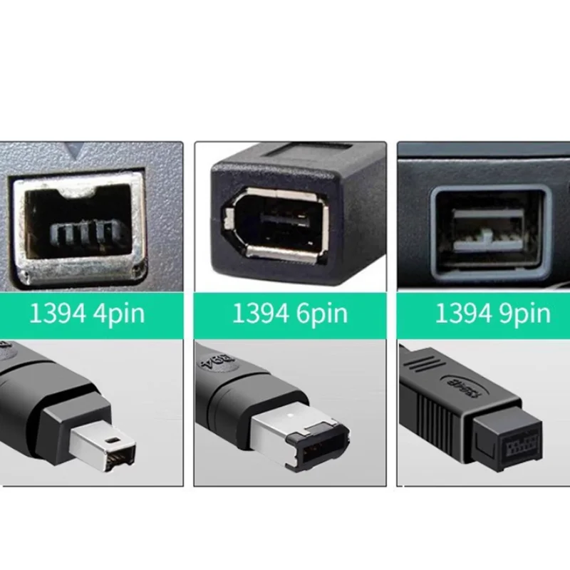 CY 9-Pin To 6-Pin FireWire 800 To 400 Cable - 1.8m IEEE 1394b To 1394a DV Capture Cord, Gold Plated