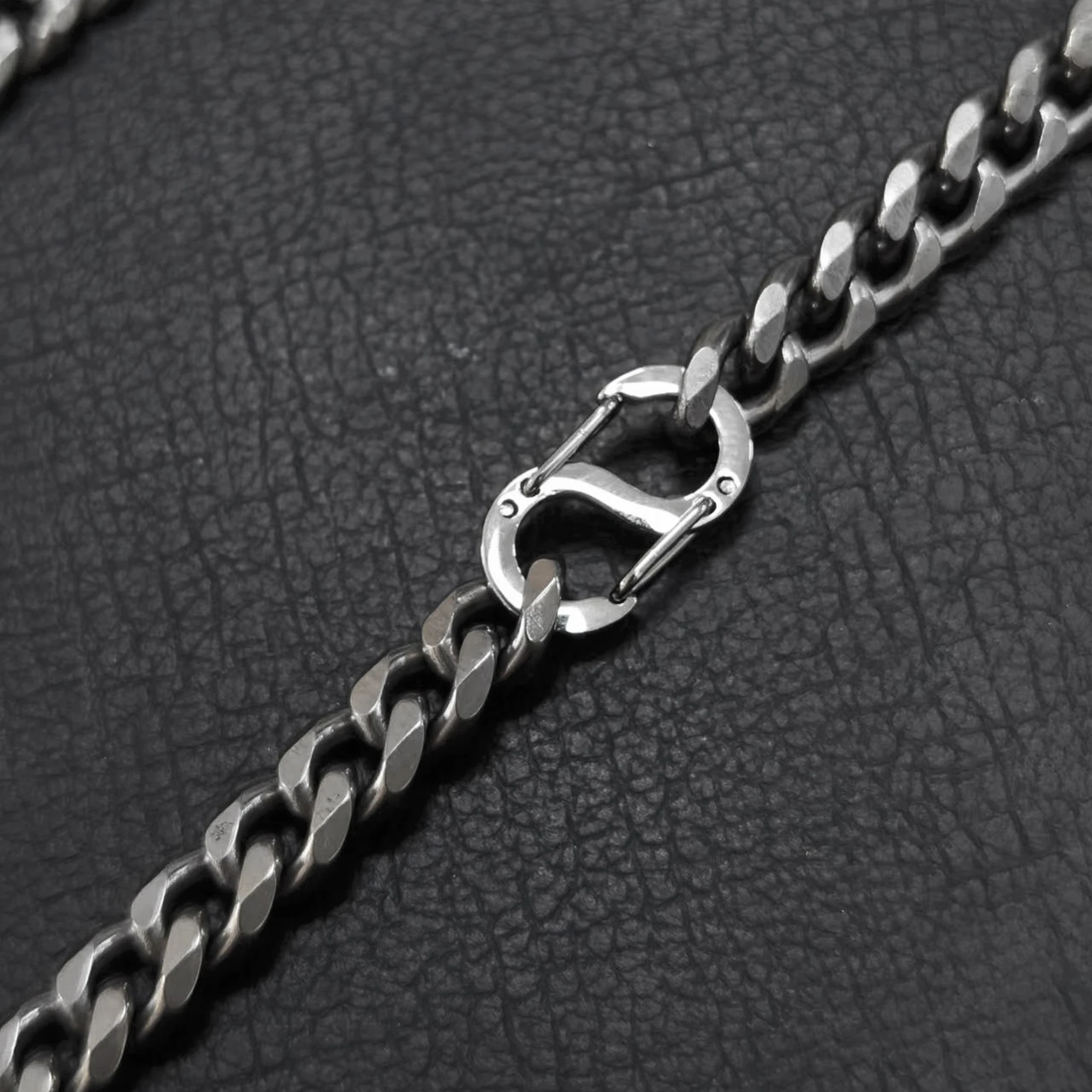 MM Width Solid Pure Titanium Curb Chain Link Necklace Men's