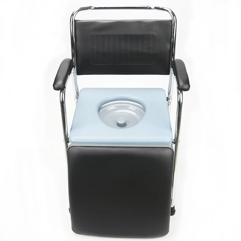 Full Cover Commode Seat Chair Elderly Inconvenient People Auxiliary Aluminum Toilet Chair 6