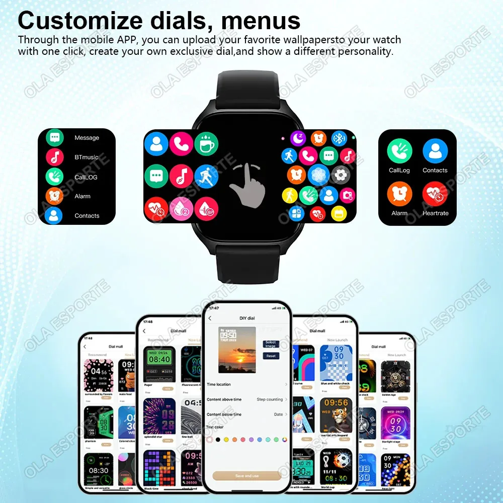 2026 New Men's Smart Watch Women's Gift 2.01inch HD Full Touch Screen Sports Fitness Watch Electronics Bluetooth Talk Smartwatch 6