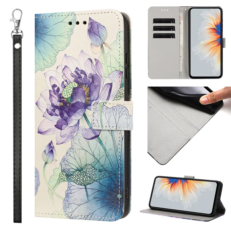 Sunset Painted Leather Wallet Phone Case