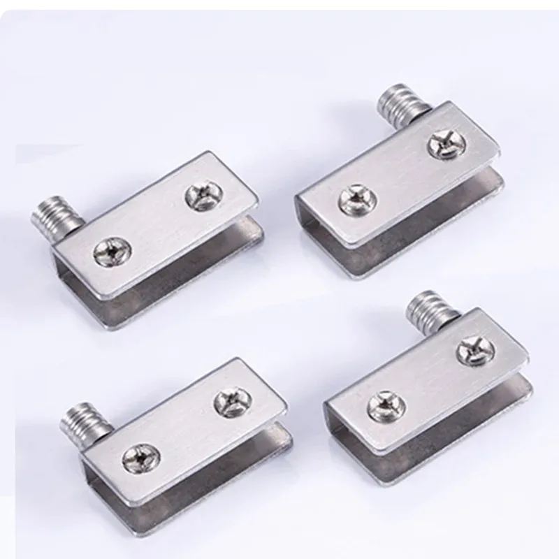 2set Stainless Steel Glass Hinges for 5-8mm/10-12mm Glass Door Pivot Clamps Door Hinges 4 sizes