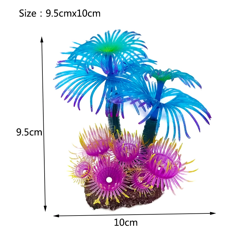 Aquarium Coral Simulation Decoration with Aquatic Plants and Accessories