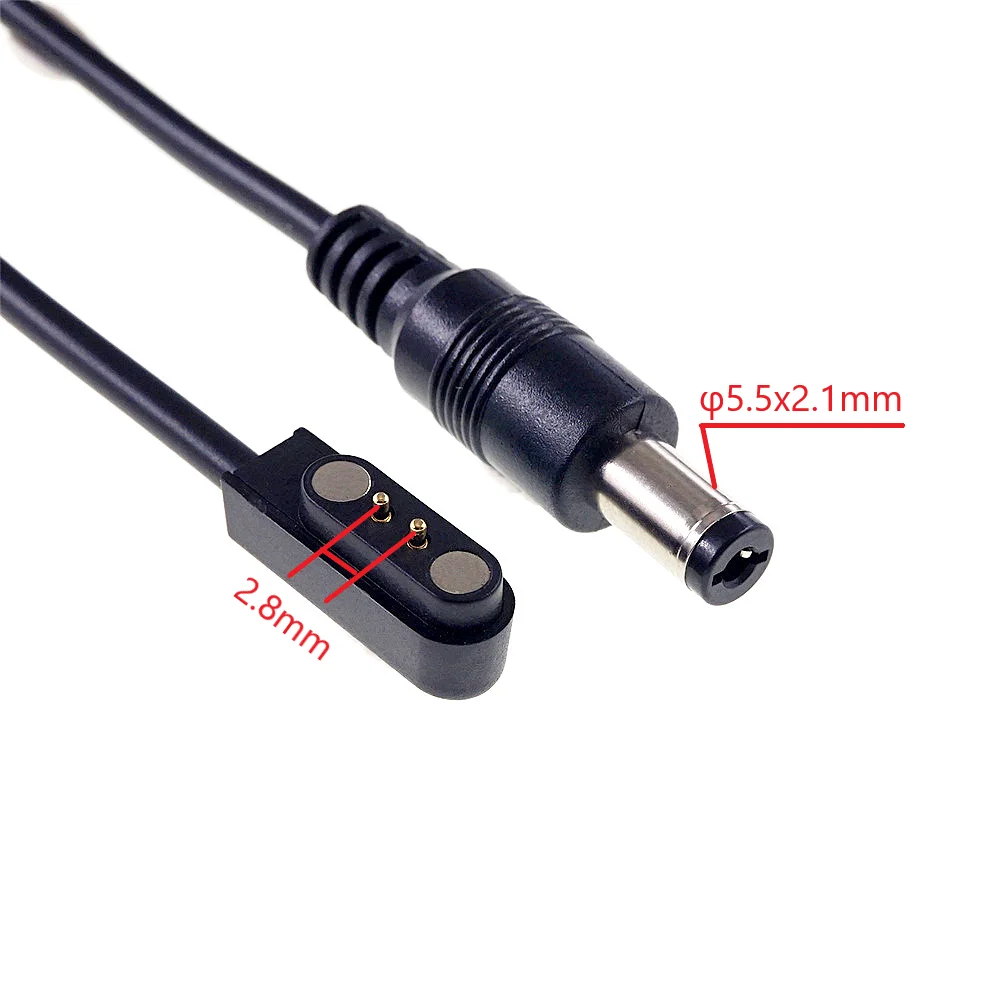 Magnetischer 5,5mm X 2,1mm DC-Stromstecker-Adapter 2A Anschluss PogoPin Stecker-Buchse-Kabel für CCTV LED-Streifen Kamera Smart-Armband – Detail 2