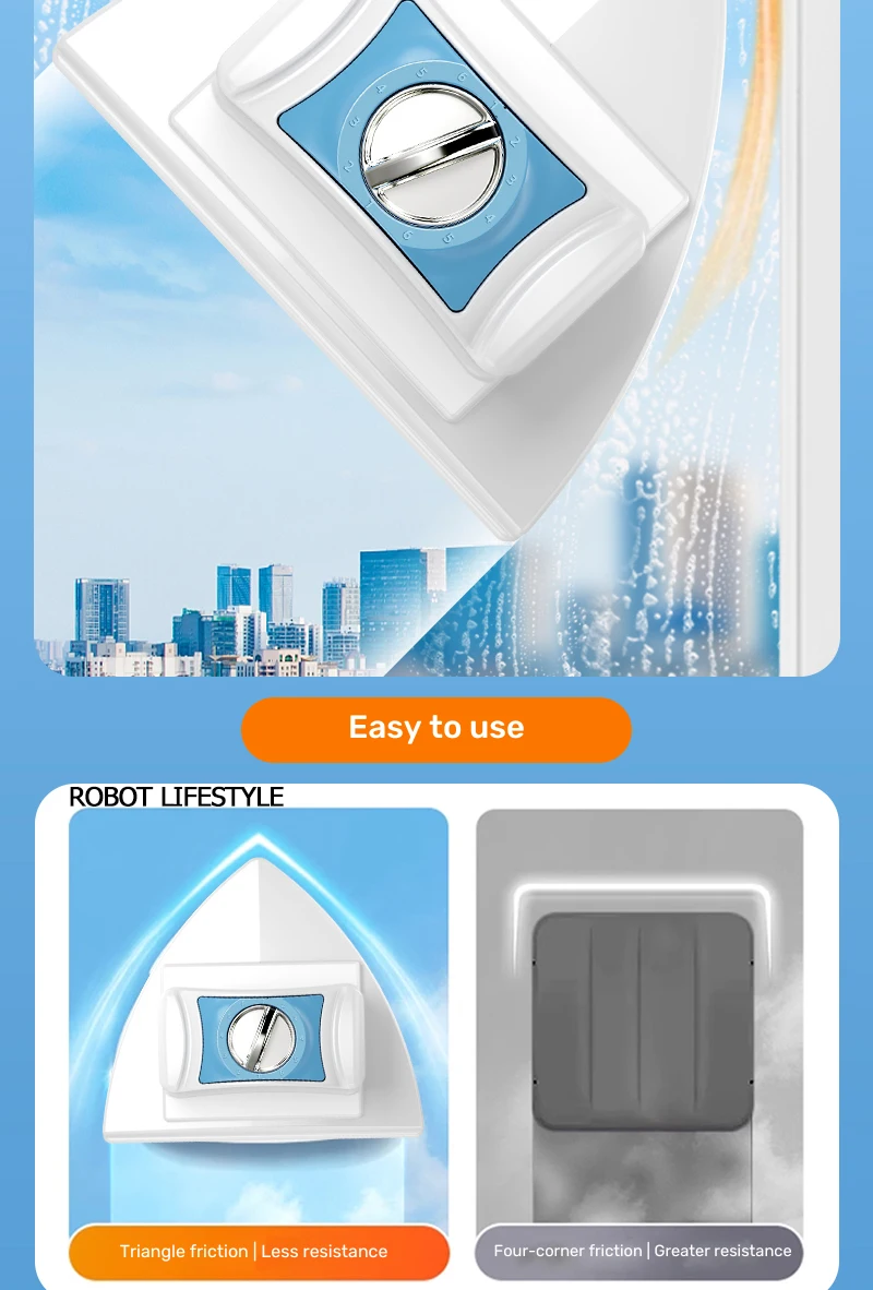 Robot Lifestyle-Ajustável Magnetic Double Window Cleaner, Escovas