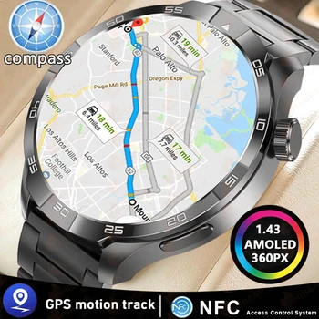 2024 New Smart Watch Heart rate Health Monitor Bluetooth Call NFC GPS Tracker IP68 Waterproof SmartWatch Men For HUAWEI GT4 Pro