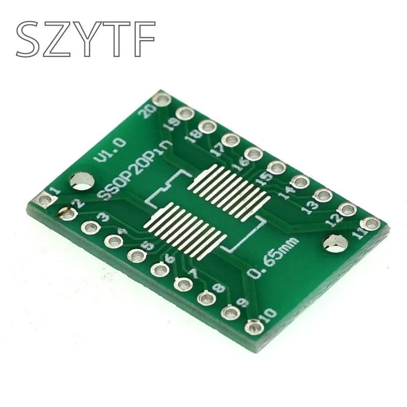 Adapter Plate SOP20 SSOP20 TSSOP20 SMD turn DIP 0.65 / 1.27mm 20pcs/bag