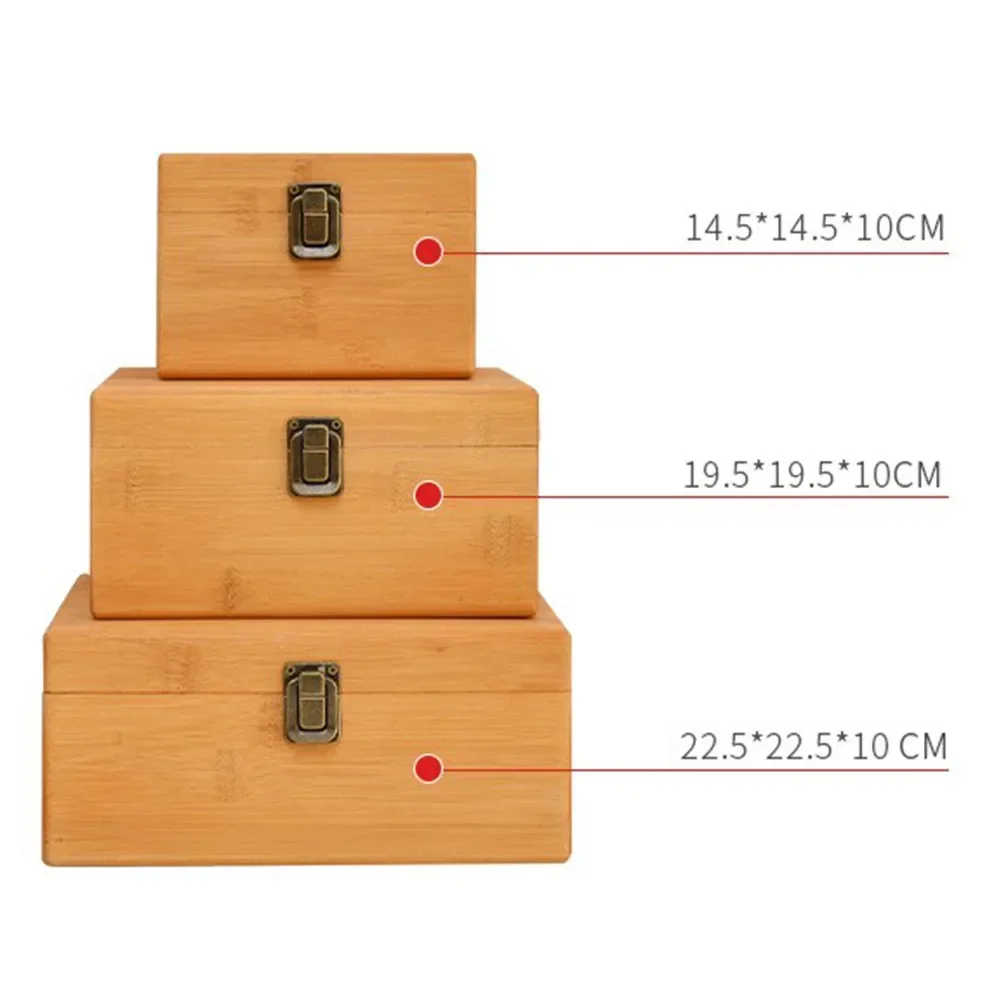 Scatola Portaoggetti In Legno Di Pino Con Chiusura In Metallo Retrò, Artigianale, Bordi Lisci, Disponibile In 3 Taglie: S, M, L (S: 14,5x14,5x10 Cm)