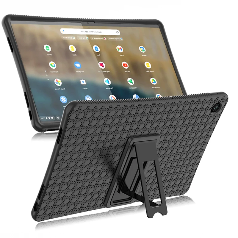 Capa de Silicone Suave com Suporte Concha Protetora Estojo para Lenovo Ideapad Duet 3i Chromebook 11