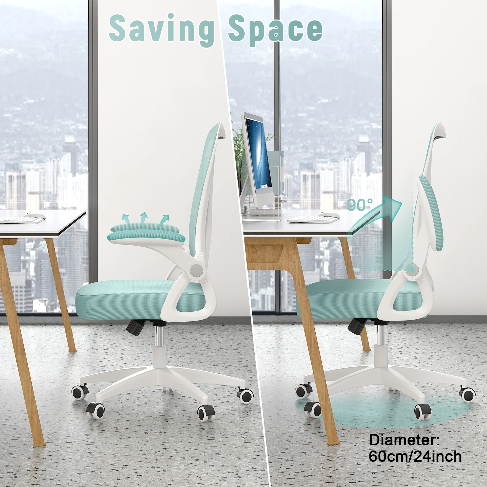Ergonomic Office Chair with Lumbar Support, High Back Executive Chair Swivel Desk Chair Computer Task Chair Mesh Gaming Chair 4