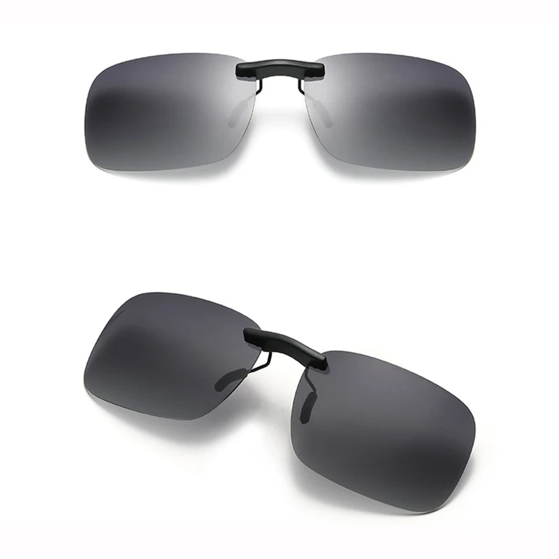 KLASSNUM Polarized Rimless Men Clip On Sunglasse Glasses Narrow Clip-on Lenses Women Anti-glare Sunglasses UV400 Goggles New In