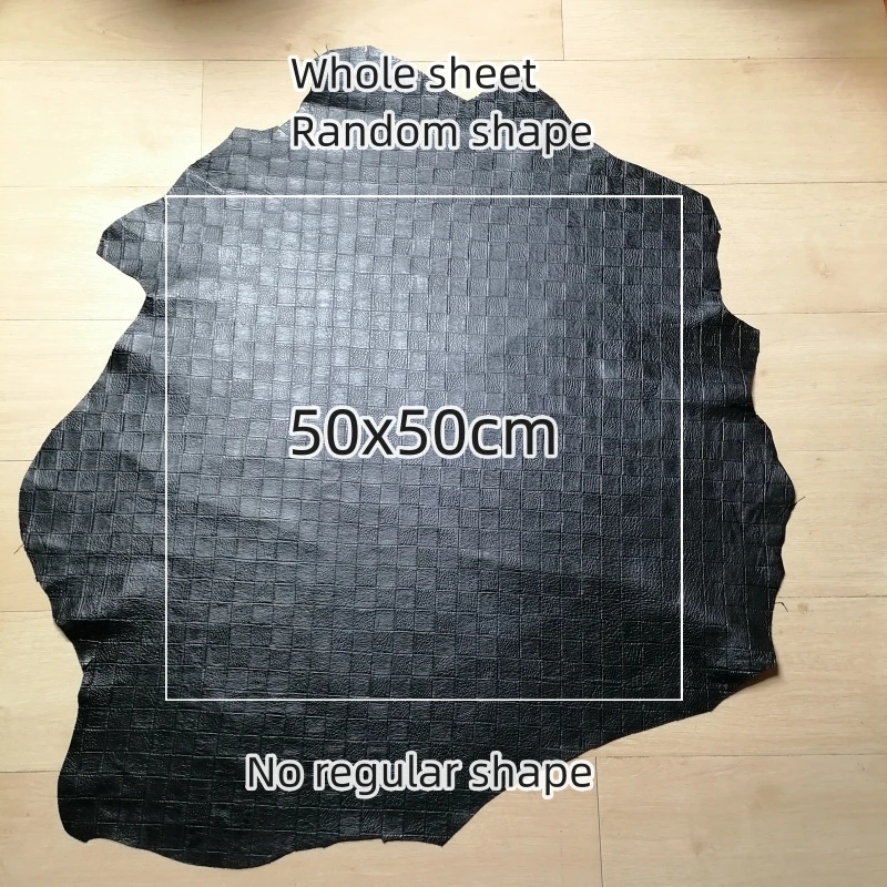 Premium Black Sheepskin Leather Fabric - Genuine Handmade Material