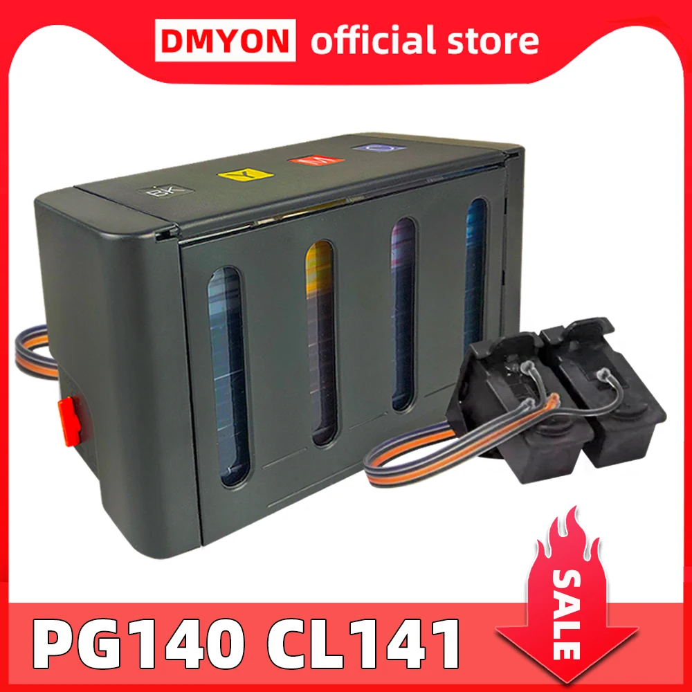 

DMYON Compatible for Canon PG140 CL141 Ciss Ink Tank Kit Continuous Ink Supply System Pixma MG2580 MG2400 MG2500 IP2880 MG3610