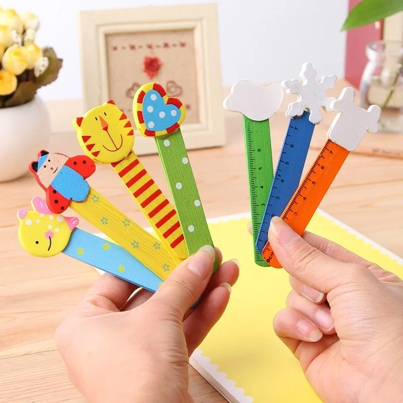Cute Cartoon Animal Bookmark with Scale Wood Bookmarks Kawaii Stationery Zakka School Supplie Papelaria Kids Gift 4pcs/lot